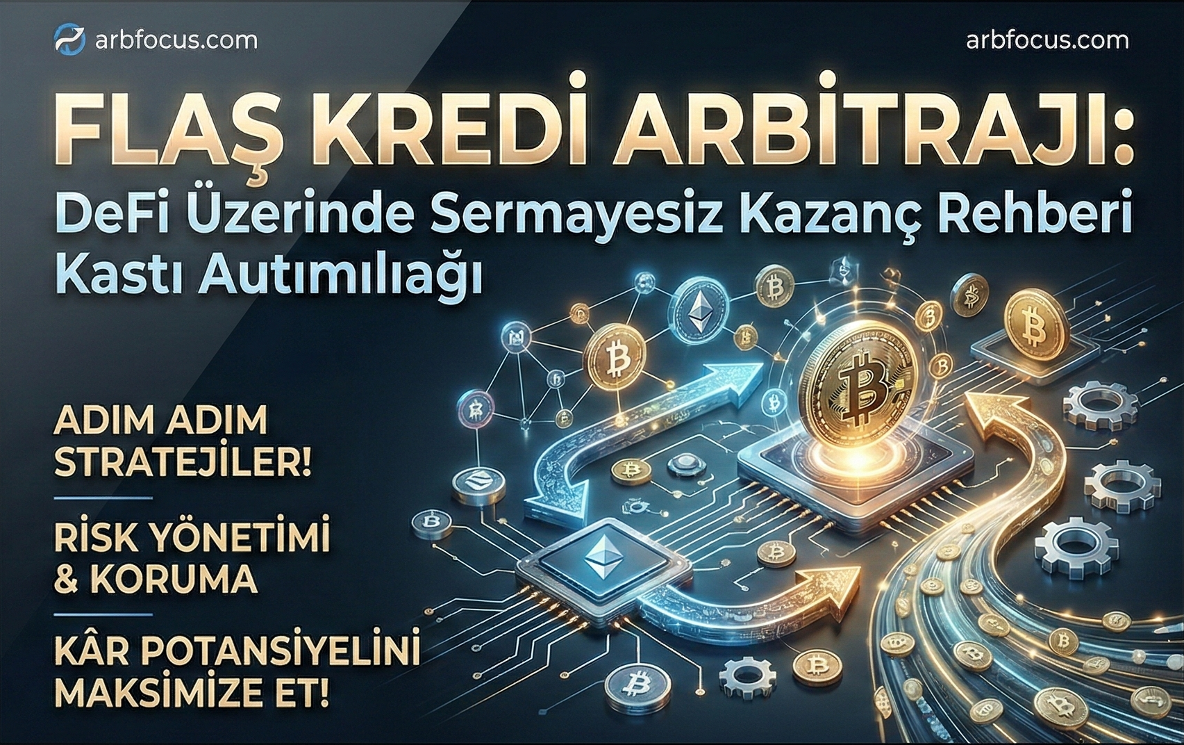 Cebinizde sermaye olmadan flaş krediler (Flash Loans) ile arbitraj yapın. Aave, Uniswap, MEV botları ve Flashbots entegrasyonunu uzman rehberimizle keşfedin.
