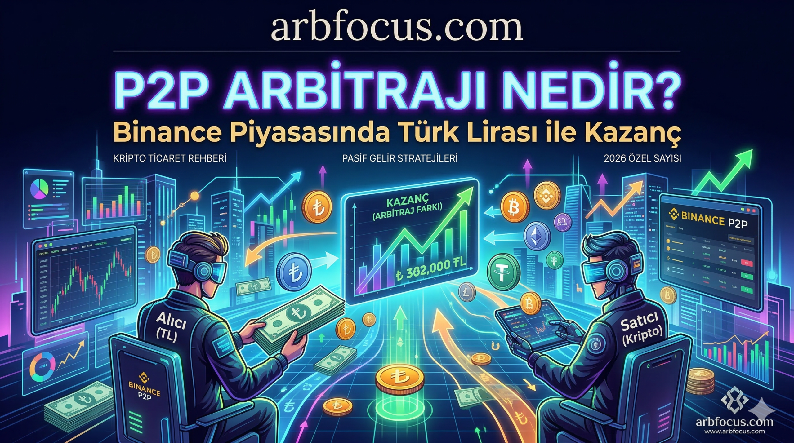 P2P arbitrajı ile itibari para (Türk Lirası) üzerinden risksiz kâr elde etmeyi öğrenin. Binance eşten eşe piyasasında banka transferleriyle kazanın.